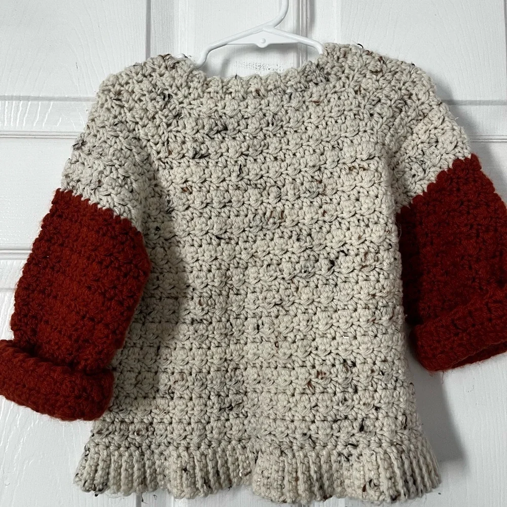 Cozy Cream and rust toddler Sweater